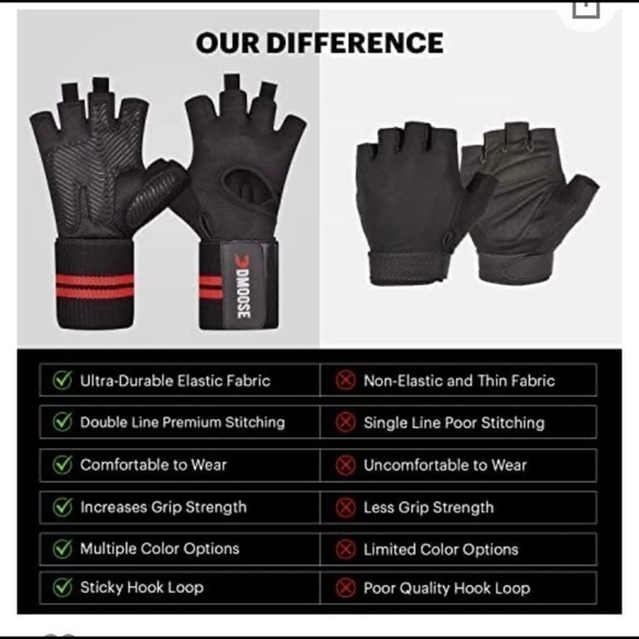 NWT-DMOOSE-weightlifting & workout gloves - Picture 7 of 9